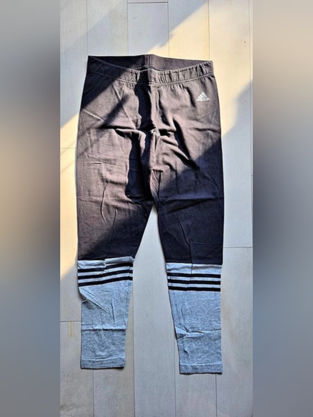 adidas Striped Jogger Pants in Black & Gray Size Medium